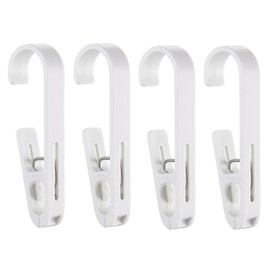 KooNiosio Large Laundry Hook Clothes pins 4Pcs Sock Clip Laundry Clips with Springs, Strong Plastic Clothes Drying Line Pegsfor Home Kitchen Outdoor (White
