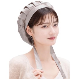 COCOSILK Silk Night Cap, 100% Naturally Spun Silk, Back Ribbon Tie, Hair Cap, For Long Hair Care, ASHPINK