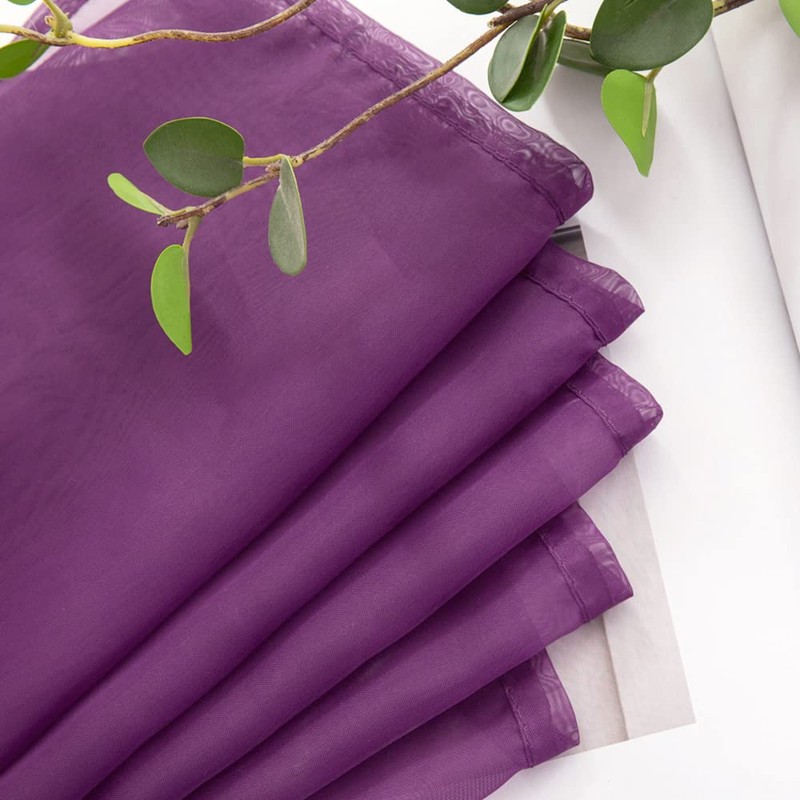 MIULEE Luxury Sheer Voile Elegant Topper Long Window Valance Solid