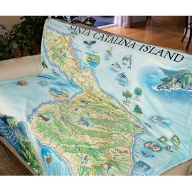 Sanibel-Captiva Islands Map Fleece Blanket - Hand-Drawn Original Art - Soft, Cozy, and Warm Throw Blanket for Couch - Unique Gift - 58"x 50"