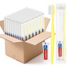 HOIQIRY Yellow Disposable Toothbrushes with Toothpaste - Pack of 500,Individually