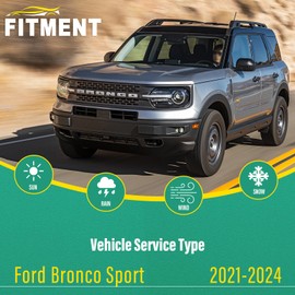 22" 20" 9" Windshield Wiper Blades Replacement for Ford Bronco Sport 2021 2022 2023 2024 Premium All Weather Front Rear Wipers Set - OEM Quality (Pack of 3)