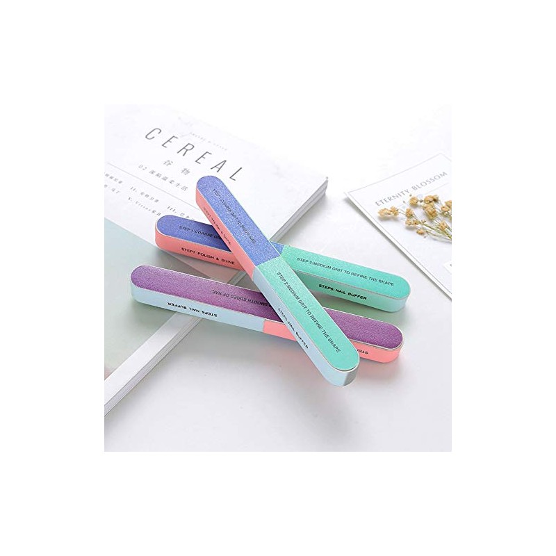 Lima de Uñas Colorida Multisuperficie, Herramienta de Manicura, Pulido y