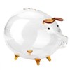 Transparent Glass Pig Coin Saver Bank Piggy Money Saving Box