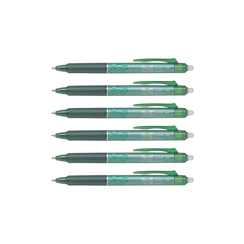 PILOT Set of 6 Retractable Frixion Ball Clicker Pens Fine