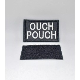 TrendyLuz Ouch Pouch Embroidered Hook & Loop Tactical Morale Patch WHITE Text