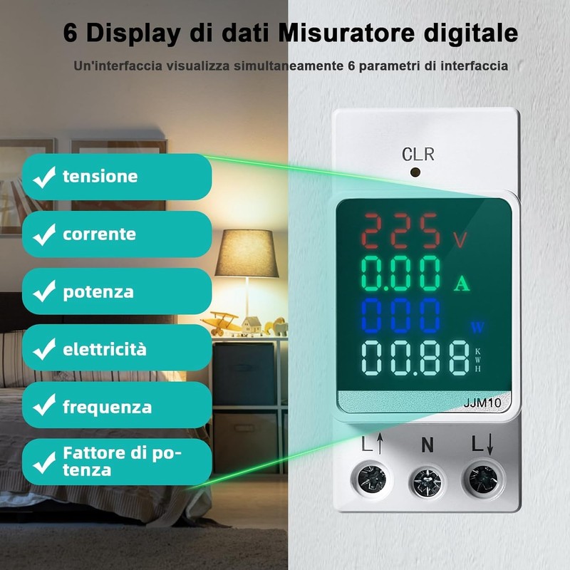 DEWIN Digital Electricity Meter, Electricity Meter, DIN Rail, Digital Display,