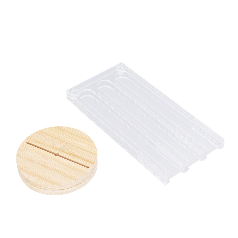 Coffee Capsule Holder Acrylic Bamboo Wood 48 Holes Rotatable Pod