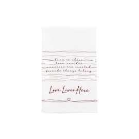 Pavilion Gift Company - Love Lives Here - 23.5"x18" Tea Towels Love Loving Kind Sentimental Kitchen Decor Home Decor Housewarming Gift