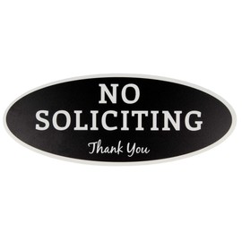 No Soliciting Sign – Digitally Printed Indoor/Outdoor Sign – Durable UV and Weather Resistant (Small - 2" x 5", Black with White Letters)