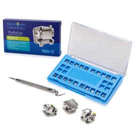 SNAWOP Orthodontic Self-Ligating Brackets 20PCS Dental Metal Braces with Open Tools Slot. Roth 022 3 with Hooks