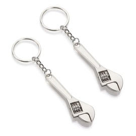 SIXDAWANJIA 2 Pack Mini Adjustable Wrench Set (2.5 Inch) - Keychain-Sized Locking Nut Spanner for Jewelry, Electronics & Micro Repairs - Portable Steel Hand Tool Keyring Accessories (Silver)