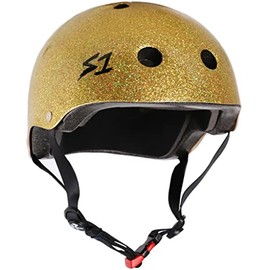 S1 Mini Lifer Helmet for Skateboarding, BMX, and Roller Skating - Gold Gloss Glitter Large (20")