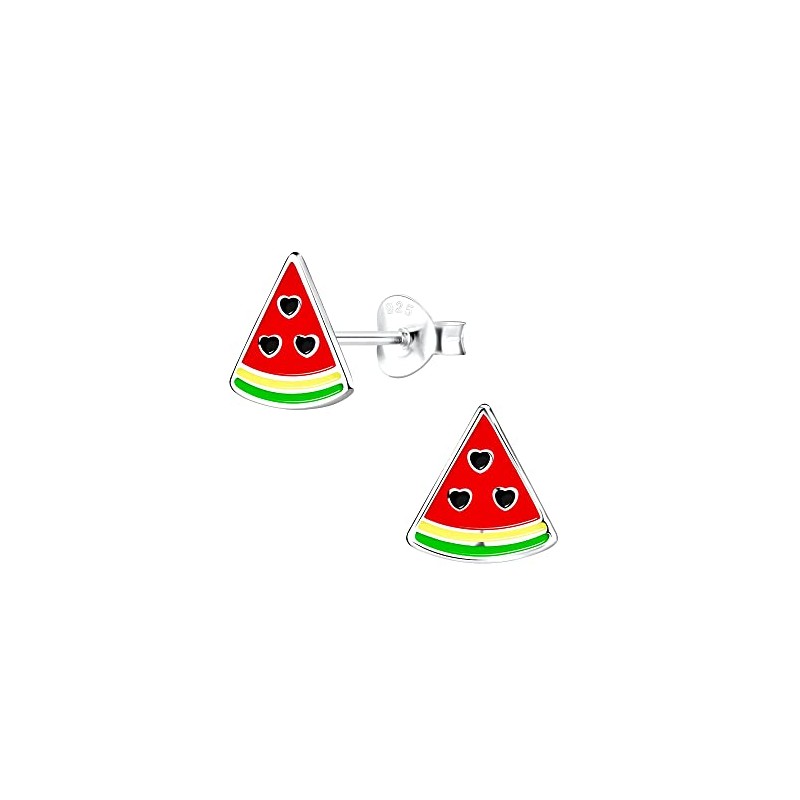 Watermelon Slice Earrings - 925 Sterling Silver