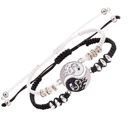 RDYKGOOG 2Pcs Yin Yang Matching Dragon Bracelet for Women Men,Yin Yang Couple Bracelet for Boyfriend Girlfriend Best Witness Gift
