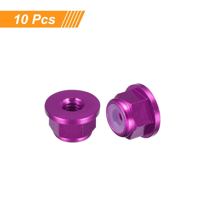sourcing map Nylon Insert Hex Lock Nuts, 10pcs - M3
