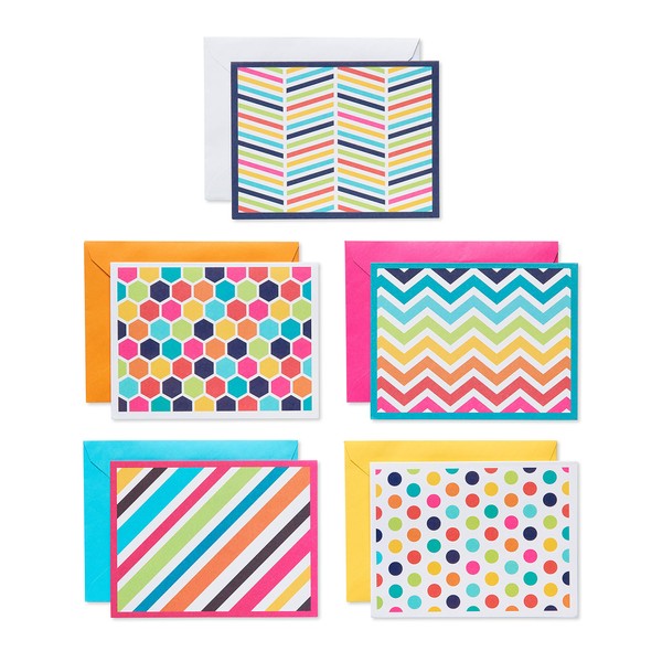 American Greetings Blank Cards Assortment with Envelopes, Bright Patterns (30-Count)