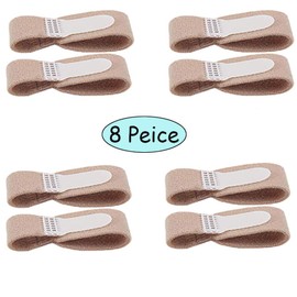 DYKOOK Lengthened Broken Toe Wraps for Your Big Toes, 8 Pcs/Pack Fabric Toe Splint Toe Cushioned Bandages Finger Protectors Straightener Hammer Toe Separators