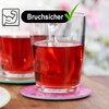 com-four® 8 x Glass Coasters for Drinks - Round Drinks