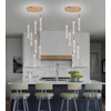 Phoonyii 7-Lights High Ceiling Crystal Chandelier, Modern LED Raindrop Pendant