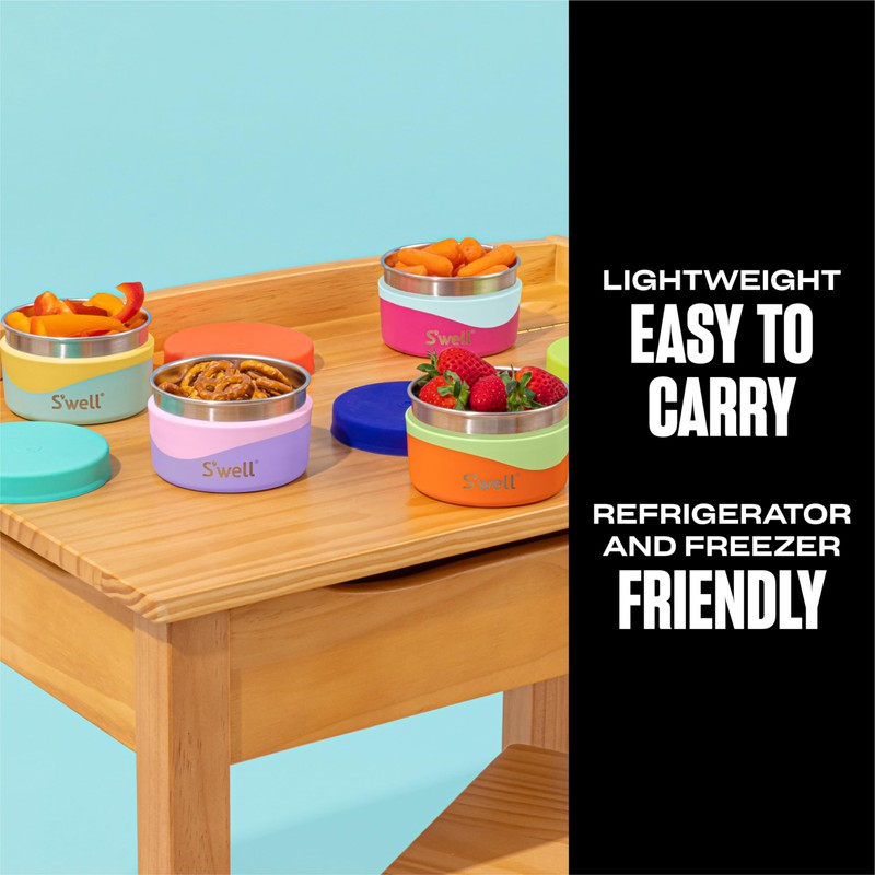 S'well Stainless Steel Food Canister, 10oz, Pastel Paradise, Single Walled