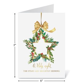 Current Shining Star Deluxe Nonpersonalized Christmas Cards - Holiday Greeting Cards, Set of 14, Large 5" x 7", Envelopes Included, Foil Accents & Lettering