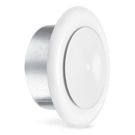 Klimapartner TVSZ 100 - Round White Steel Adjustable Air Valve Grill Supply (RAL9016)