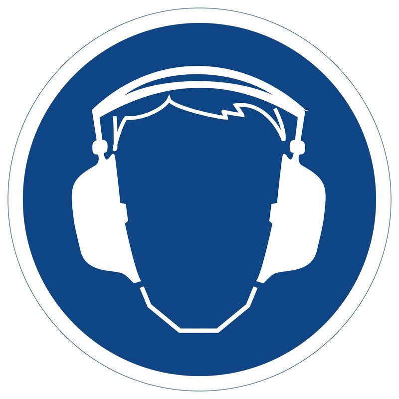 Use Hearing Protection Sticker Sign, Mandatory Sign As Per DIN