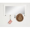 Kate and Laurel Pub Mirrors with 5 Metal Hooks, White