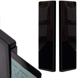 YOCOOLFUN 2 Pack Black Computer Monitor Memo Board for No Edge Monitors, Sticky Note Holder Message Board Top Mount Left and Right