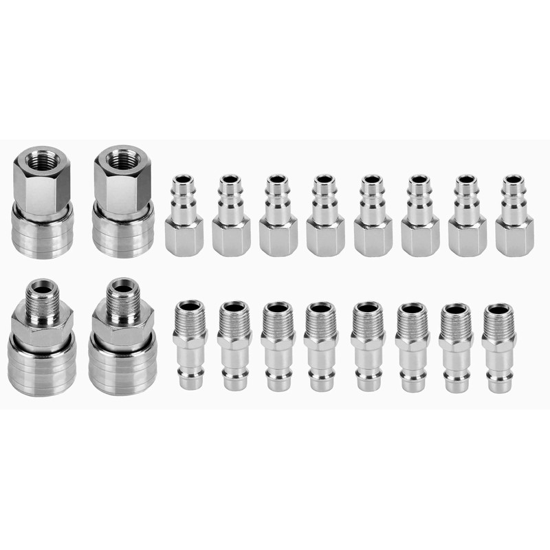 20PCS Euro Air Line Hose 1/4'' Quick Release Fitting Set