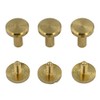 DGOL 50 Pairs Brass Backscrews Golden Leather Fasteners Sturdy Binding