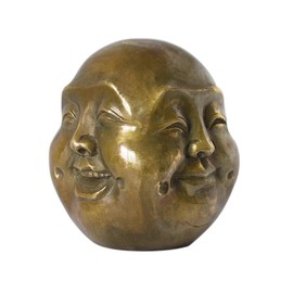 Addune Buddha Head Statue Four Faces Pleasure Anger Sorrow Joy Brass Home Decor Lucky Gift
