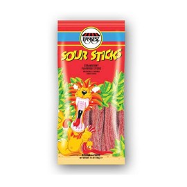 Paskesz Strawberry Flavored Sour Sticks 3.5 Oz. (Pack of 6)