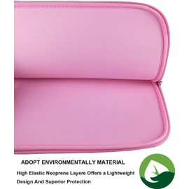 Laptop Case Sleeve, Resistant Neoprene Laptop Sleeve/Notebook Computer Pocket Case/Tablet Briefcase Carrying Bag Compatible with 13-13.3 Inch MacBook Pro,MacBook Air,Notebook Computer-(Pink)