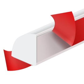 Flexible Quarter Round Molding Peel and Stick Rubber Quarter Round Trim Molding Self Adhesive Wall Corner Trim Molding for Wall Edge Corner Countertop, White, 1/2” W x 1/2” H x 240” L