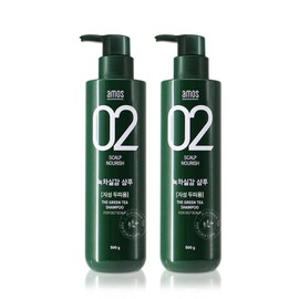 Amos Green Tea Real Shampoo for Oily Skin 500g (Refreshing Type) 2 / 아모스 녹차실감 샴푸 지성용 500g (산뜻한타입) 2개