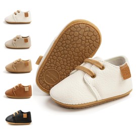 Meckior Baby Booties Newborn Infant Unisex Baby Girls Boys Velvet Rubber Anit-Slip Sole Shoes Toddler Fleece Cozy Winter Warm Prewalker Boots, B01/White, 12-18 Months Toddler