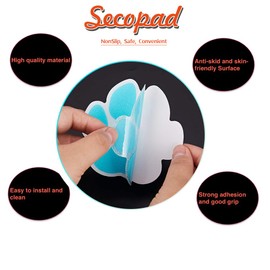 Secopad Non-Slip Bathtub Stickers, 20 Large PCS Safety Bathroom Tubs Showers Treads Adhesive Decals with Premium Scraper (Blue)