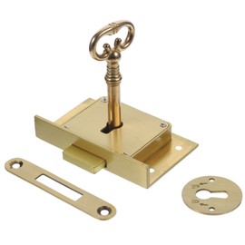 Cabilock 1 Set Lock for Furniture desk European style furniture matte Showcase applique chest of drawers box wardrobe lock key lock cupboard Spring Door Lock Brass Drawer Lock car
