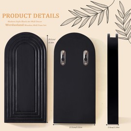 2 Pcs Wooden Wall Vase Art Decor Set with 10pcs Artificial Eucalyptus Plants - Modern Contemporary Style Black Rustic&Farmhouse Home Decoration for Entryway Hallway Bathroom Living Room Dining Room