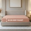 Oxford Homeware Peach Double Fitted Sheet -100% Brushed Microfibre 1800