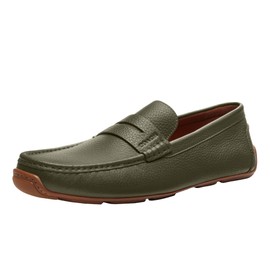 Coach Men's Luca Leather Driver Loafer, Army Green, 9.5