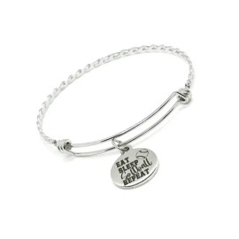 JKCE Designs Eat Sleep Softball Repeat Charm Bracelet, Stacking Bangle, Wife Gift For Her