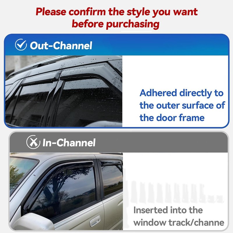 Puermto Side Window Visor Wind Vent Deflector fit for 2005-2015