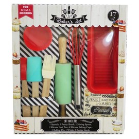 Handstand Kitchen 17-Piece Junior Baking Set with Recipes for Kids