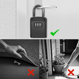 APKOL Key Safe with Shackle Weatherproof, Key Safe 4 Digit Key Cabinet Key Box with Code, Combination Key Safe with Number Code for Home, Garage, School