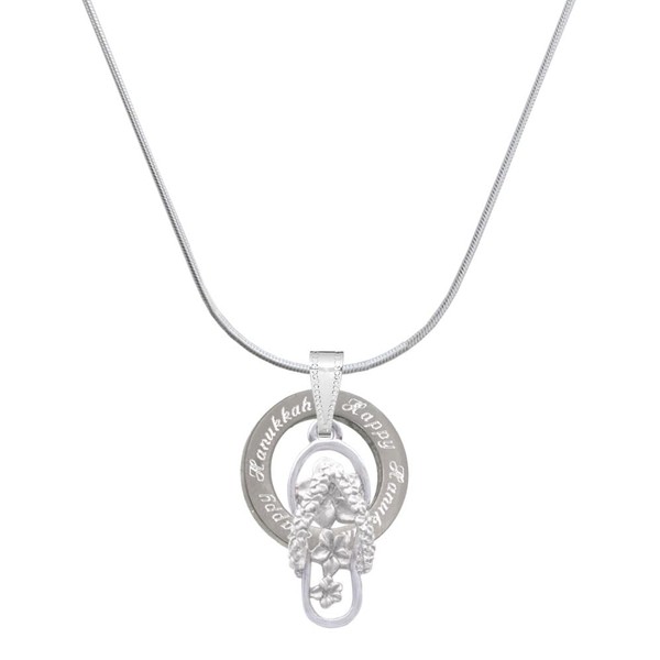 Delight Jewelry Silvertone White Open Plumeria Flower Flip Flop -