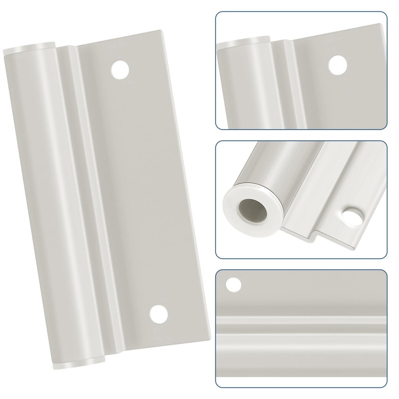 MorningRo 2 Sets White Screen Door Hinges Leaf Lower Aluminum