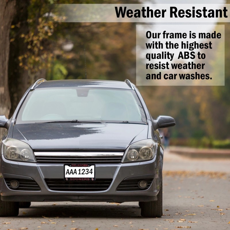 EliteAuto3K Oklahoma Sooners Black License Plate Frame Cover - EliteAuto3K